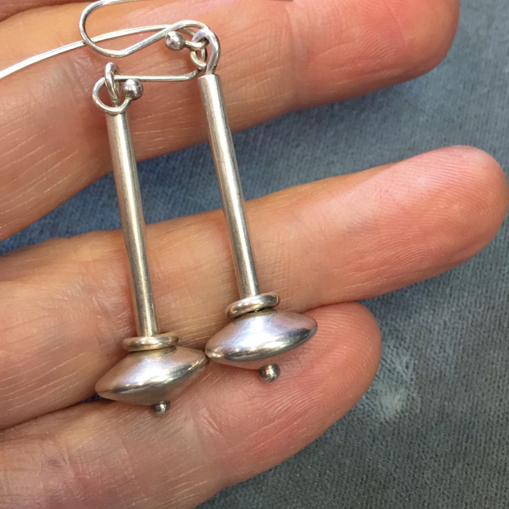 Unusual Handmade Sterling Dangle Earrings 89$